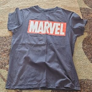 Marvel Black Tee with Red & White Logo